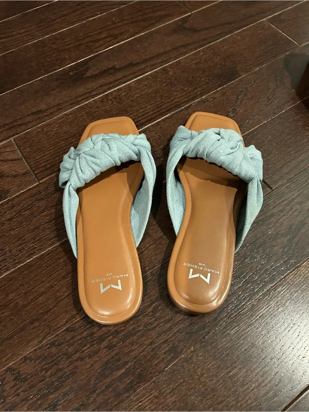 Marc Fisher light denim blue Slide Sandals - Picture 2 of 4